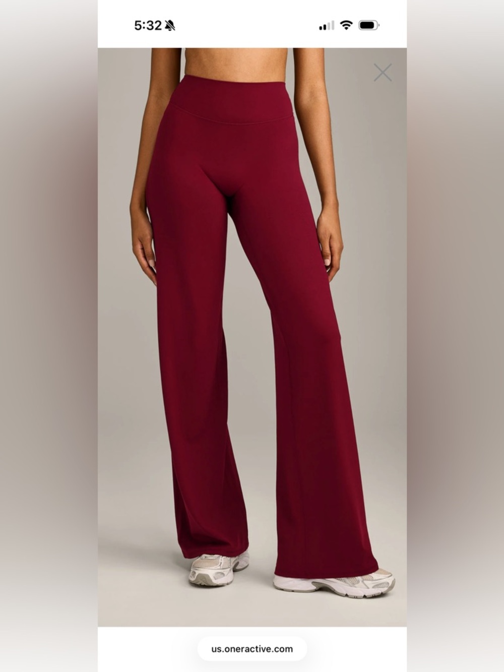 Oner Active SoftMotion Straight Leg Bottoms & Minimal Halter Bra - Ruby Red